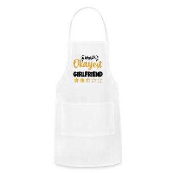 Girlfriend Funny World's Okayest Girlfriend - Adjustable Apron - white - Front - Julia (174cm)