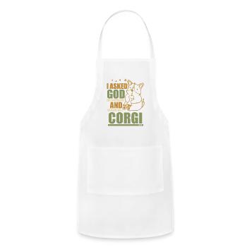 God happiness Corgi dog prey - Adjustable Apron - white - Front - Julia (174cm)