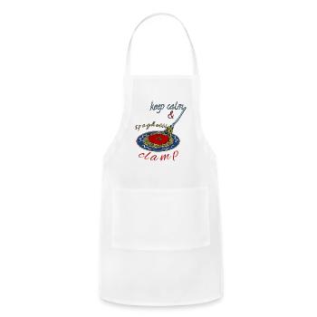 keep calm spaghetti clamp - Adjustable Apron - white - Front - Julia (174cm)