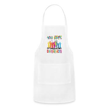 100 Days School Embrace Differences Autism - Adjustable Apron - white - Front - Julia (174cm)