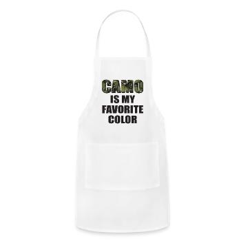 Camo is my favorite color - Adjustable Apron - white - Front - Julia (174cm)