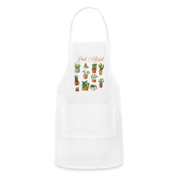 Gardening Pot Head Potted Plant Flower - Adjustable Apron - white - Front - Julia (174cm)