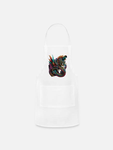 winged serpen - Adjustable Apron - white