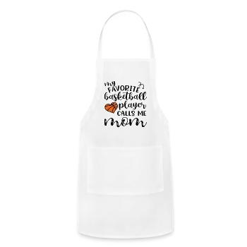 My Favorite Player Calls Me Mom Basketball - Adjustable Apron - white - Front - Julia (174cm)