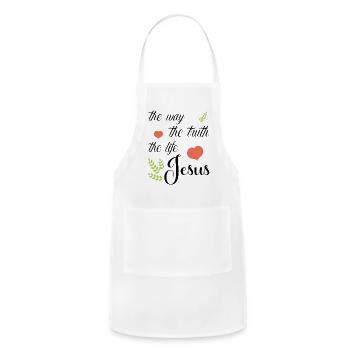 The Way The Truth The Life Jesus - Adjustable Apron - white - Front - Julia (174cm)