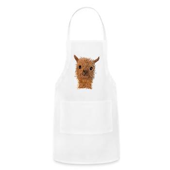 Alpaca Lama Sweet Alpaca Sweet Alpaca Alpaca Head - Adjustable Apron - white - Front - Julia (174cm)