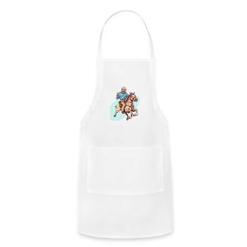 Horse Rider Grandpa Grandfather Horseback Riding - Adjustable Apron - white - Front - Julia (174cm)