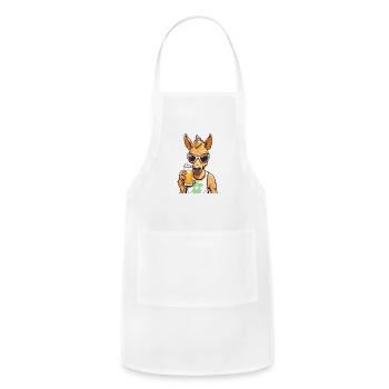 Horse Drinking Beer Wearing Sunglasses Equestrian - Adjustable Apron - white - Front - Julia (174cm)