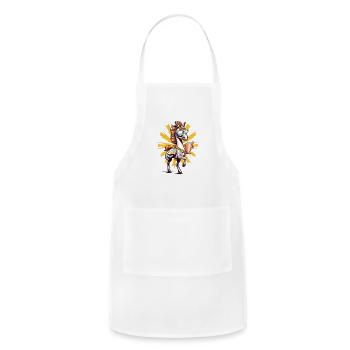 Horse With Trophy Wearing Sunglasses Equestrian - Adjustable Apron - white - Front - Julia (174cm)