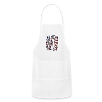 Horse American USA Flag 4th of July Horses - Adjustable Apron - white - Front - Julia (174cm)