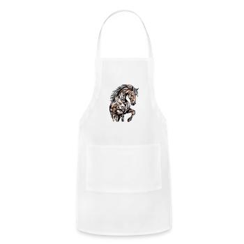 Stallion Horse Geometric Pattern Horses Art - Adjustable Apron - white - Front - Julia (174cm)