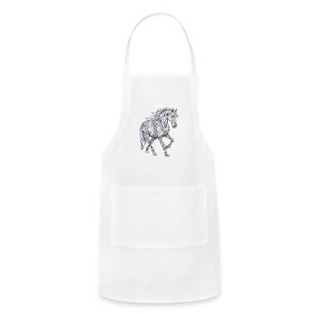 Thoroughbred Horse Horses Art Equestrian - Adjustable Apron - white - Front - Julia (174cm)