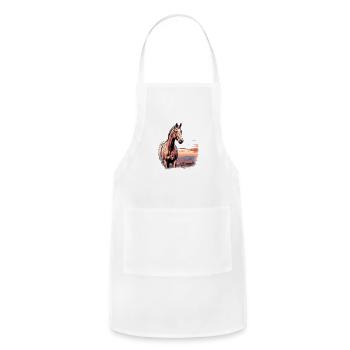 American Quarter Horse Rider Equestrian Horseback - Adjustable Apron - white - Front - Julia (174cm)