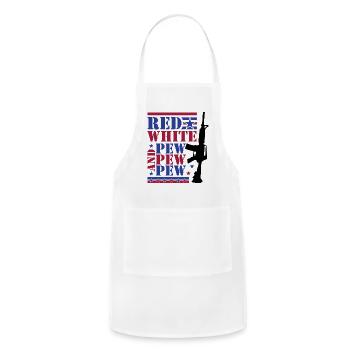 Red white pew pew pew - Adjustable Apron - white - Front - Julia (174cm)