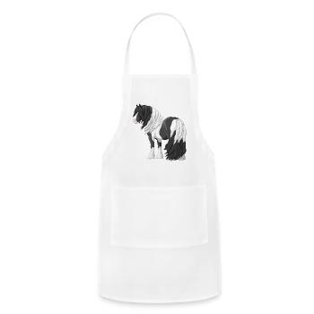 Black Piebald Pinto Gypsy Vanner Cob Tinker Draft - Adjustable Apron - white - Front - Julia (174cm)