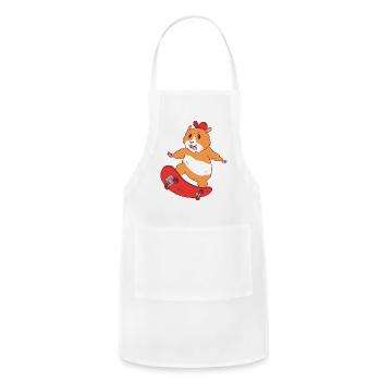 Skater Hamster A Skater Hamster Skateboarding - Adjustable Apron - white - Front - Julia (174cm)