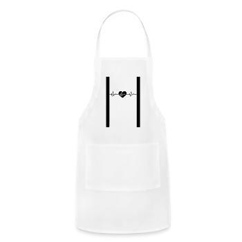 Heartbeat design - Adjustable Apron - white - Front - Julia (174cm)