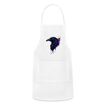 "Raven's Call" - Adjustable Apron - white - Front - Julia (174cm)