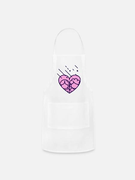 Heart love - Adjustable Apron - white