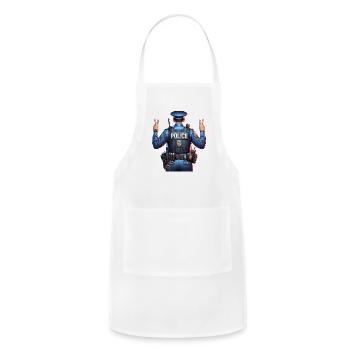 Policeman Pride & Honor - Law Keeper Design - Adjustable Apron - white - Front - Julia (174cm)