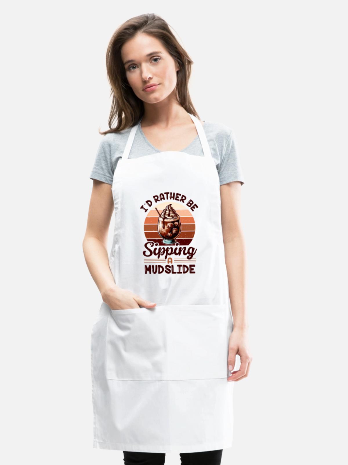 Mudslide Cocktail - Adjustable Apron - white - Front - Julia (174cm)