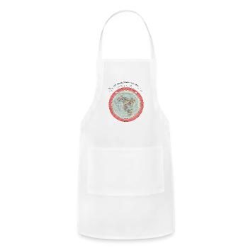 Flat Earth Theory World Map - Funny Conspiracy The - Adjustable Apron - white - Front - Julia (174cm)