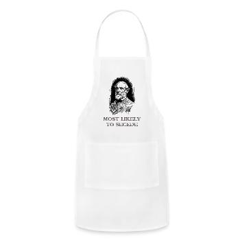 Robert E. Lee Most Likely to Secede funny Civil Wa - Adjustable Apron - white - Front - Julia (174cm)