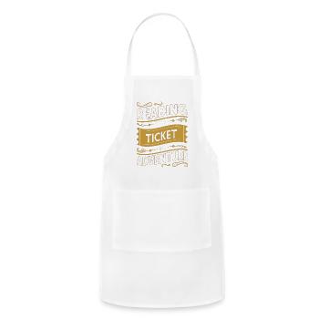 Reading it s a ticket to Adventure - Adjustable Apron - white - Front - Julia (174cm)