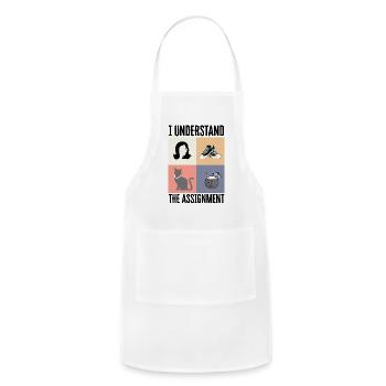I Understand The Assignment - Adjustable Apron - white - Front - Julia (174cm)