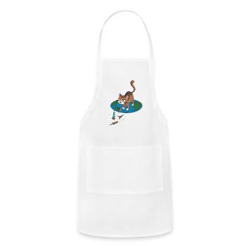 Flat Earth Conspiracy Theory for a Flat Earth - Adjustable Apron - white - Front - Julia (174cm)