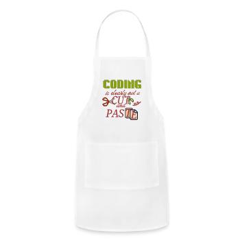Coding Is Not Just Cut and Paste - Adjustable Apron - white - Front - Julia (174cm)