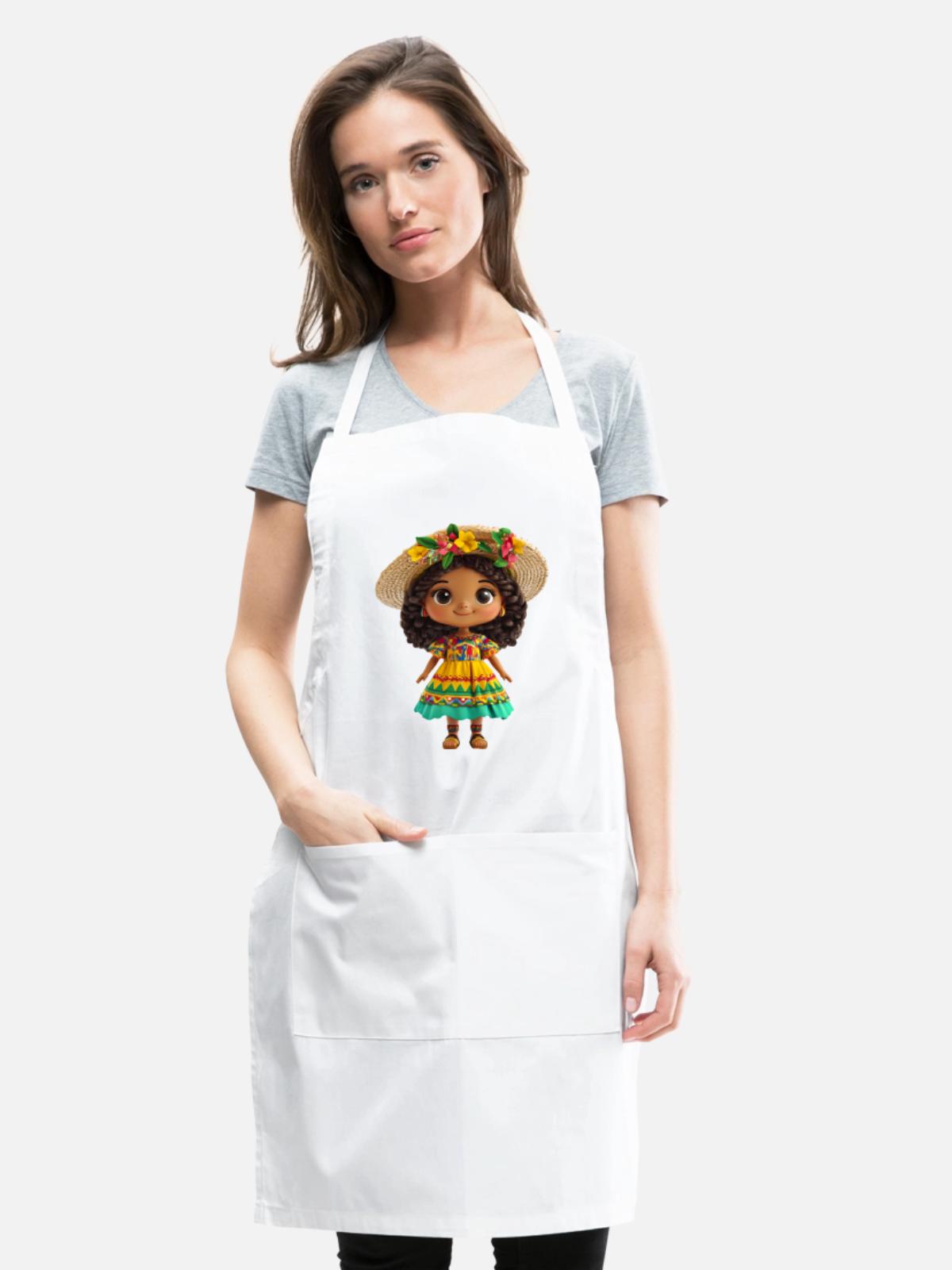 Dress Girl - Adjustable Apron - white - Front - Julia (174cm)