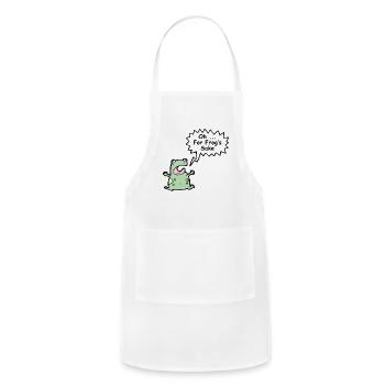 Oh FFS! For Frogs Sake Shirt – Funny Frog Lover - Adjustable Apron - white - Front - Julia (174cm)
