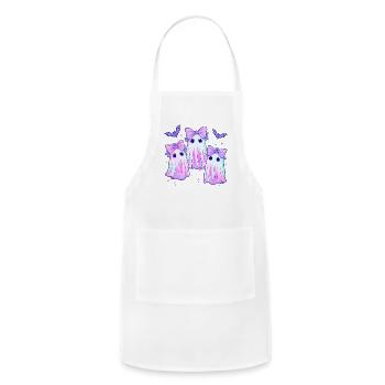 Iridescent Coquette Halloween Cute Girly Spooky - Adjustable Apron - white - Front - Julia (174cm)