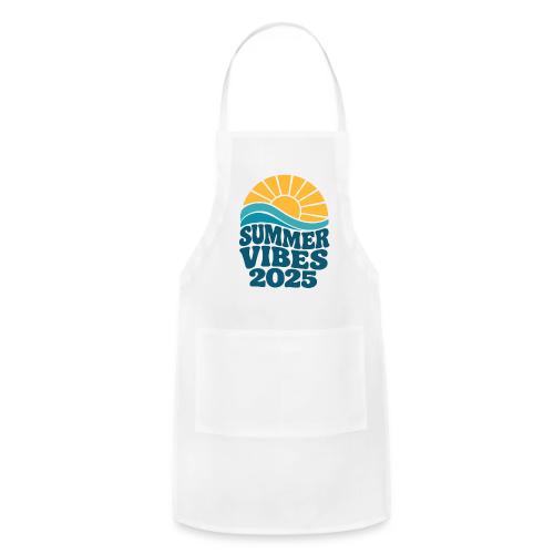 Summer Vibes 2025 Retro Sunset T-Shirt | Fun Beach - Adjustable Apron