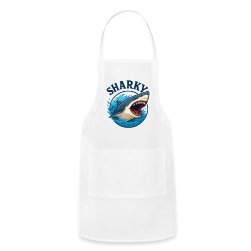 Sharky Cartoon Shark Logo | Ocean Animal Graphic - Adjustable Apron