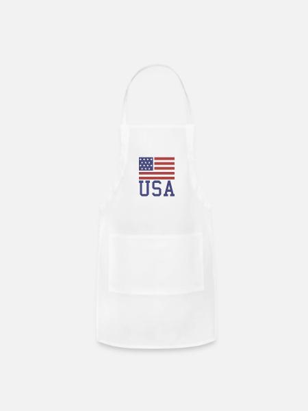 United States flag - Adjustable Apron - white