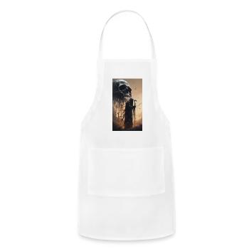 Rock, dark thoughts - Adjustable Apron - white - Front - Julia (174cm)