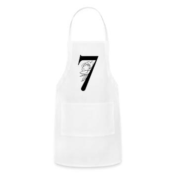 7 Number. Number 7. Art Design. Aesthetic Number - Adjustable Apron - white - Front - Julia (174cm)