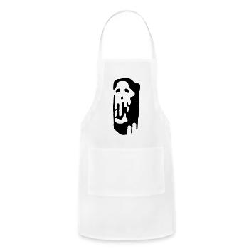 Melting Skull Glyph - Adjustable Apron - white - Front - Julia (174cm)
