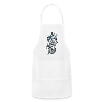 Vintage Guitar Music Banner - Adjustable Apron - white - Front - Julia (174cm)