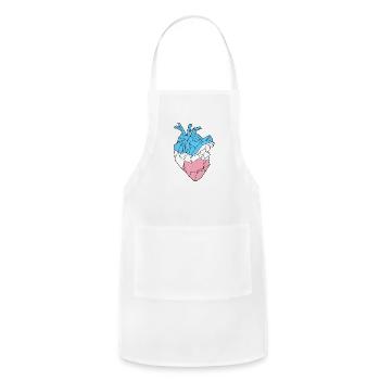 Trans Heart - Adjustable Apron - white - Front - Julia (174cm)