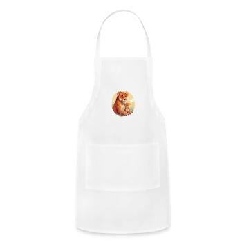 Lion Cub with mother - Adjustable Apron - white - Front - Julia (174cm)