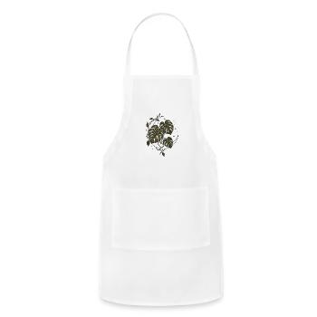 Monstera Cosmos Leaves - Adjustable Apron - white - Front - Julia (174cm)