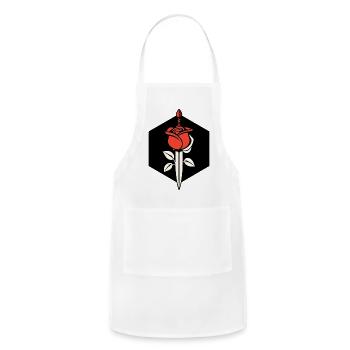Rose and Dagger Emblem - Adjustable Apron - white - Front - Julia (174cm)