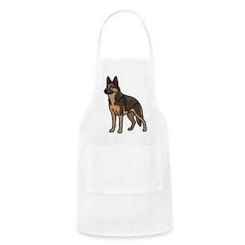 German Shepherd - Adjustable Apron - white - Front - Julia (174cm)