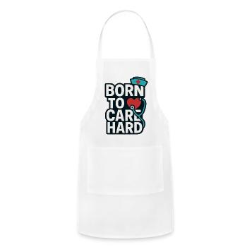 Born To Care Hard Shirt, Nurse Shirt, Gift T-Shirt - Adjustable Apron - white - Front - Julia (174cm)