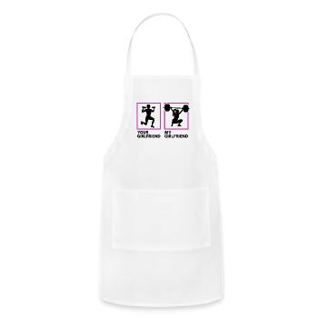 Weight lifting Girlfriend - Adjustable Apron - white - Front - Julia (174cm)