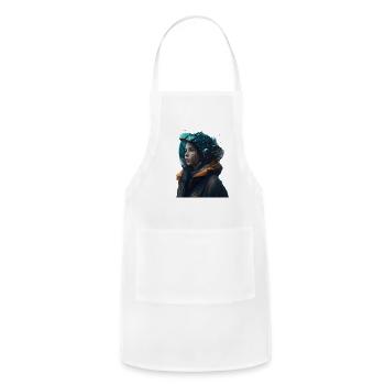 futuristic android Girl - Adjustable Apron - white - Front - Julia (174cm)