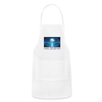 Chase The Horizon Saying Quote Statement - Adjustable Apron - white - Front - Julia (174cm)